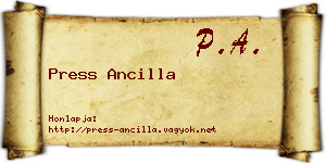 Press Ancilla névjegykártya